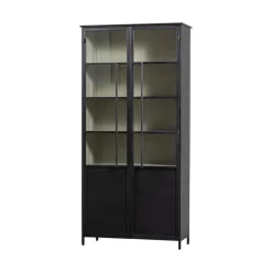 Exhibit XL 2-deurs Vitrinekast metaal zwart 99 cm