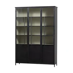 Exhibit XL 3-deurs Vitrinekast metaal zwart