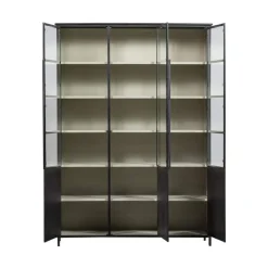 Exhibit XL 3-deurs Vitrinekast metaal zwart
