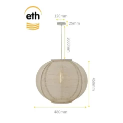 Fabric 1-lichts Hanglamp Zand 48cm