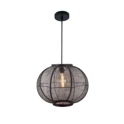 Fabric 1-lichts Hanglamp Zwart 48cm