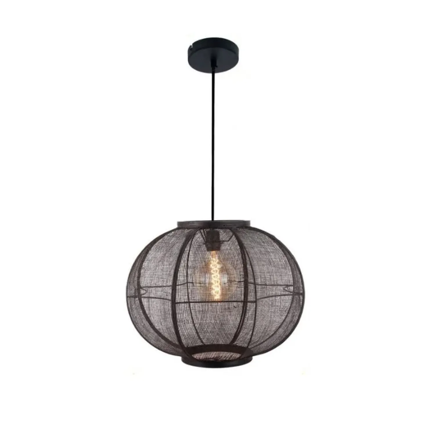 Fabric 1-lichts Hanglamp Zwart 48cm