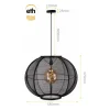 Fabric 1-lichts Hanglamp Zwart 68cm