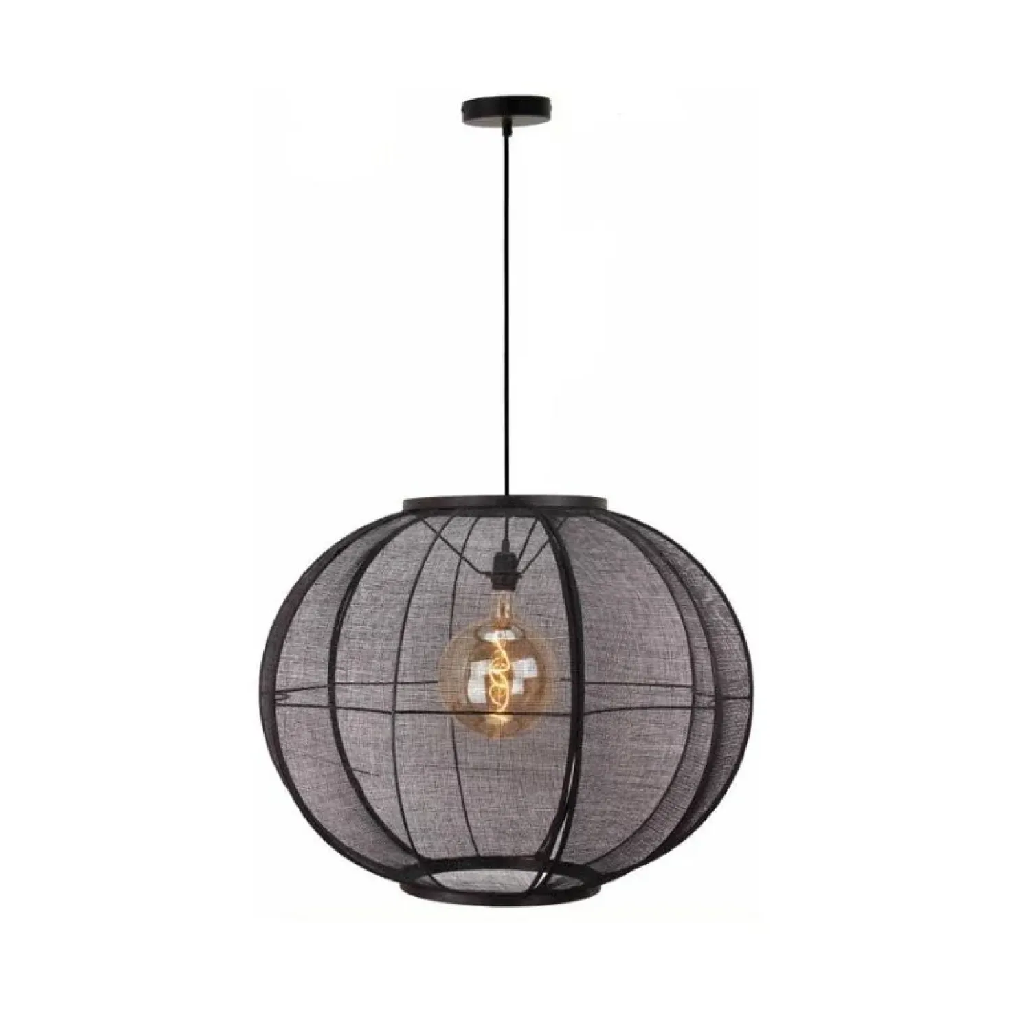 Fabric 1-lichts Hanglamp Zwart 78cm