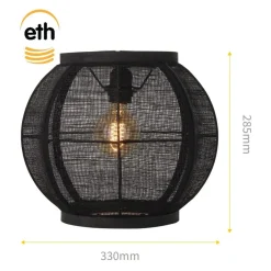 Fabric 1-lichts Plafondlamp Zwart 33cm