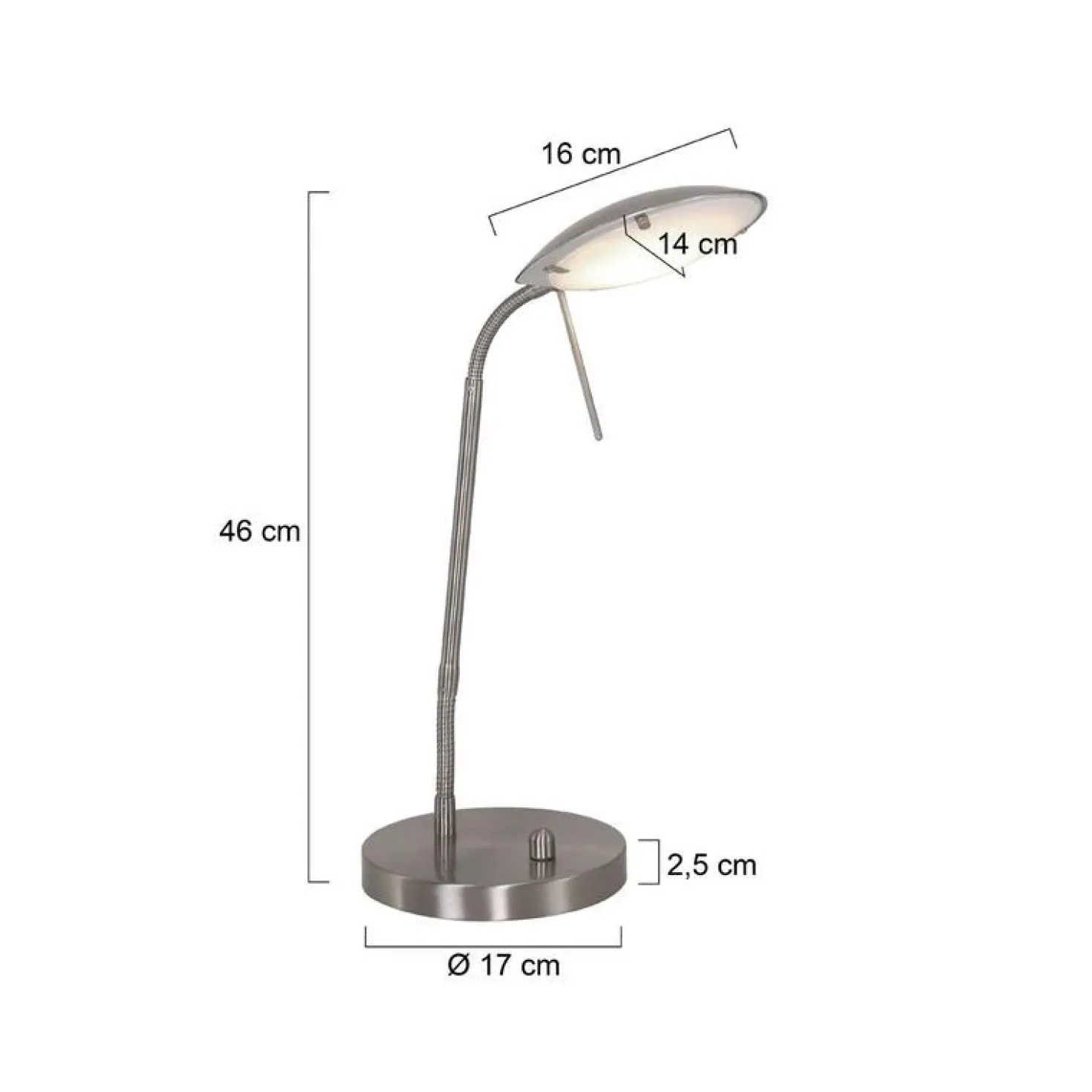 Fargo 1-lichts Bureaulamp Staal