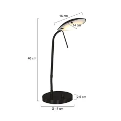 Fargo 1-lichts Bureaulamp Zwart