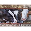 Farm Fresh Milk - metalen bord