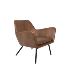 Fauteuil Bon Bruin PU leer