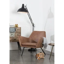 Fauteuil Bon Bruin PU leer