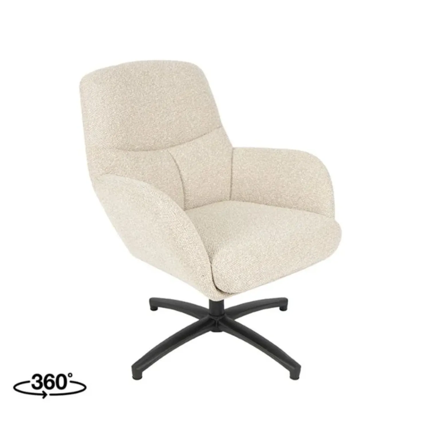 Fauteuil Chill Zone Naturel Boucle Zwarte poot