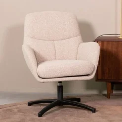 Fauteuil Chill Zone Naturel Boucle Zwarte poot