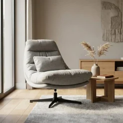 Fauteuil Cooper met kussen grijs Houston