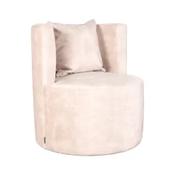 Fauteuil Evy Naturel Velours 65cm