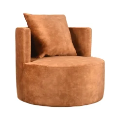 Fauteuil Evy Oker Velours 90cm