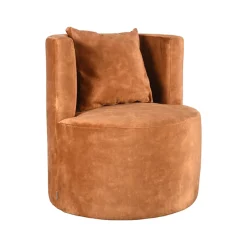 Fauteuil Evy Oker Velours 65cm