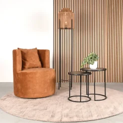 Fauteuil Evy Oker Velours 65cm