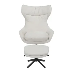Fauteuil Hannah met voetenbank Gebroken wit