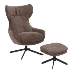 Fauteuil Hannah met voetenbank Paars