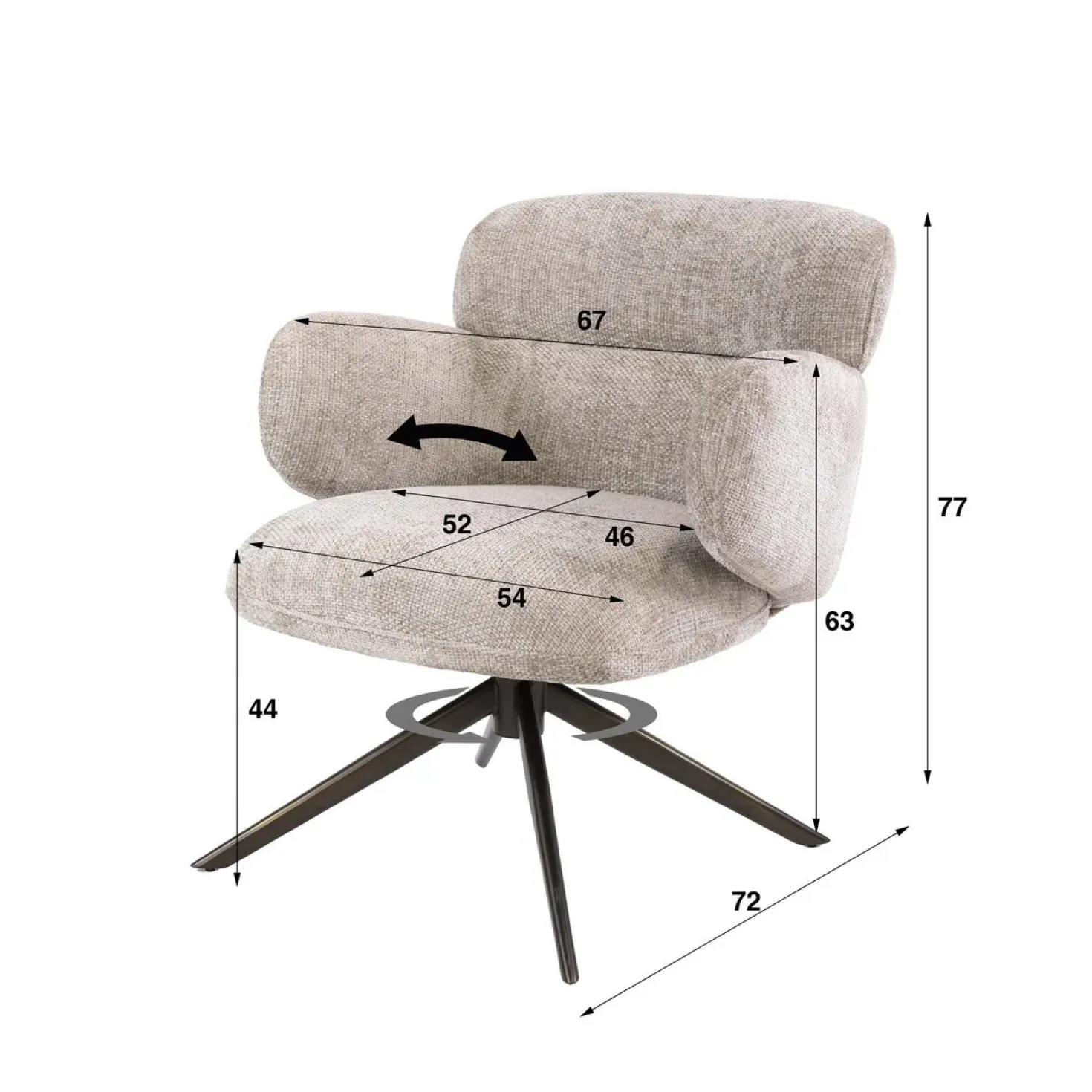 Federico Fauteuil Hoven Zand-bruin