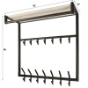 Fenna Kapstok hoog met hoedenplank 21 haken Travertine 85cm