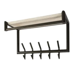 Fenna Kapstok met hoedenplank 10 haken Travertine 65cm