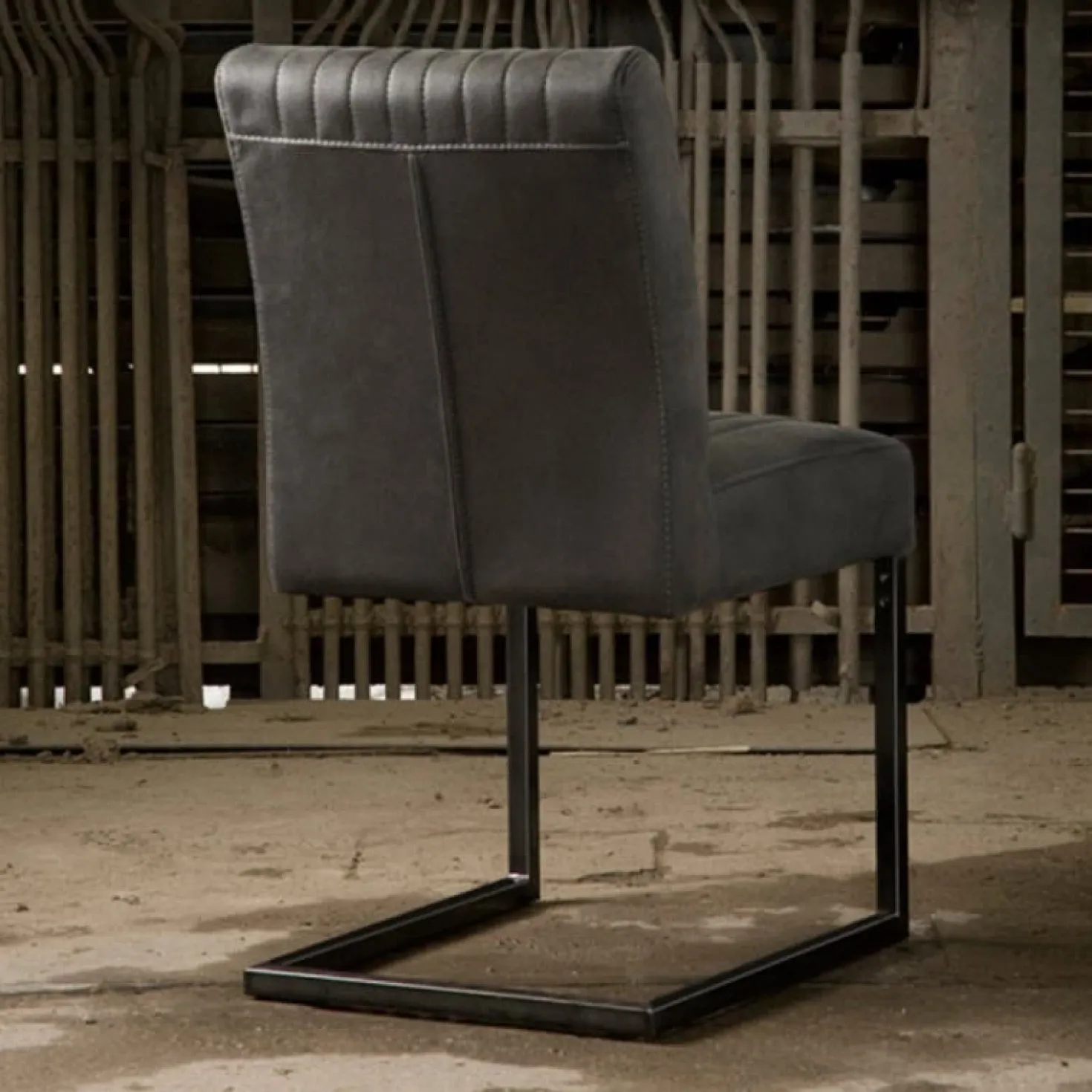 Ferro Eetkamerstoel microvezel antraciet 47cm
