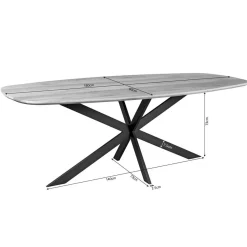 Ferry Eettafel Deens ovaal Naturel Eiken 180cm