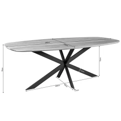 Ferry Eettafel Deens ovaal Naturel Eiken 240cm
