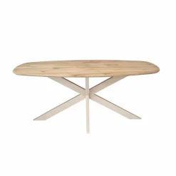 Ferry Eettafel Deens Ovaal Naturel Eiken met zand poot 180 cm