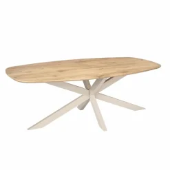 Ferry Eettafel Deens Ovaal Naturel Eiken met zand poot 210 cm