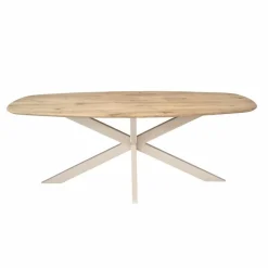 Ferry Eettafel Deens Ovaal Naturel Eiken met zand poot 210 cm