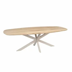 Ferry Eettafel Deens Ovaal Naturel Eiken met zand poot 240 cm