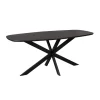 Ferry Eettafel Deens Ovaal Zwart Eiken 180 cm
