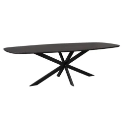 Ferry Eettafel Deens Ovaal Zwart Eiken 280 cm