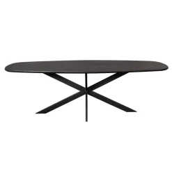 Ferry Eettafel Deens Ovaal Zwart Eiken 280 cm
