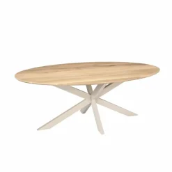 Ferry Eettafel Ovaal Naturel Eiken met zand poot 210 cm