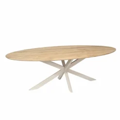 Ferry Eettafel Ovaal Naturel Eiken met zand poot 240 cm