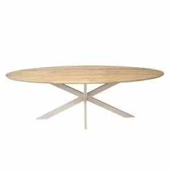 Ferry Eettafel Ovaal Naturel Eiken met zand poot 280 cm