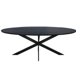 Ferry Eettafel Ovaal Zwart Eiken 210cm