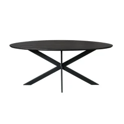 Ferry Eettafel Ovaal Zwart Eiken 180 cm