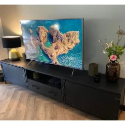Figue tv meubel industrieel zwart metaal 240cm
