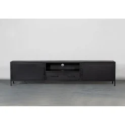 Figue tv meubel industrieel zwart metaal 240cm