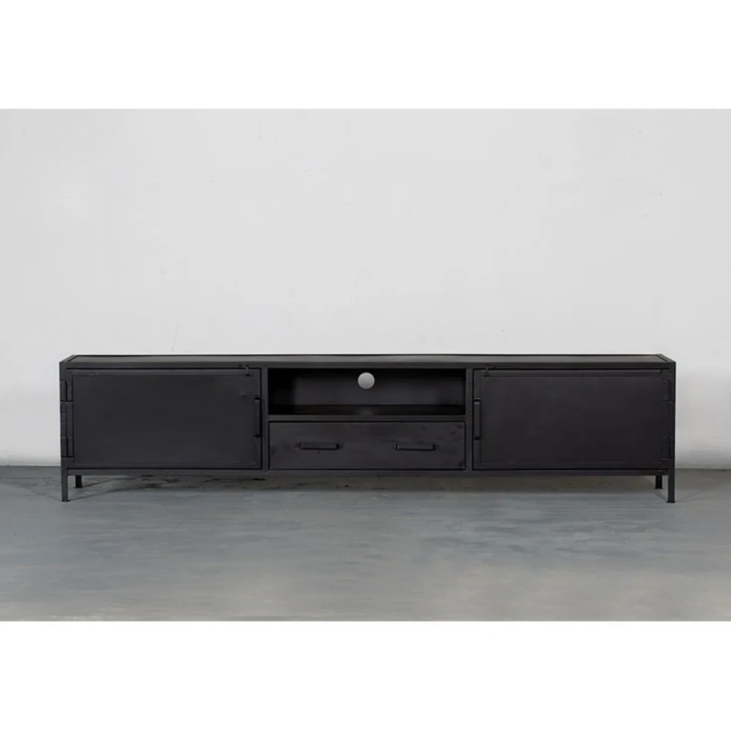 Figue tv meubel industrieel zwart metaal 240cm