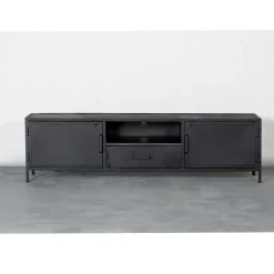 Figue tv meubel industrieel zwart metaal 200cm