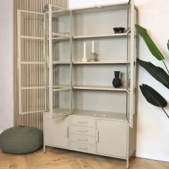 Figue vitrinekast hoog taupe 136cm