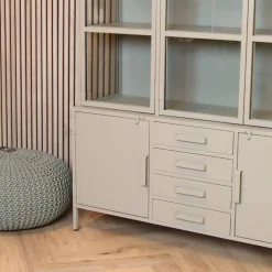 Figue vitrinekast hoog taupe 136cm