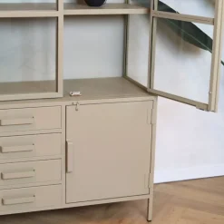 Figue vitrinekast hoog taupe 136cm
