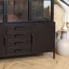 Figue vitrinekast hoog zwart 136cm