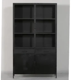 Figue vitrinekast industrieel zwart 120cm